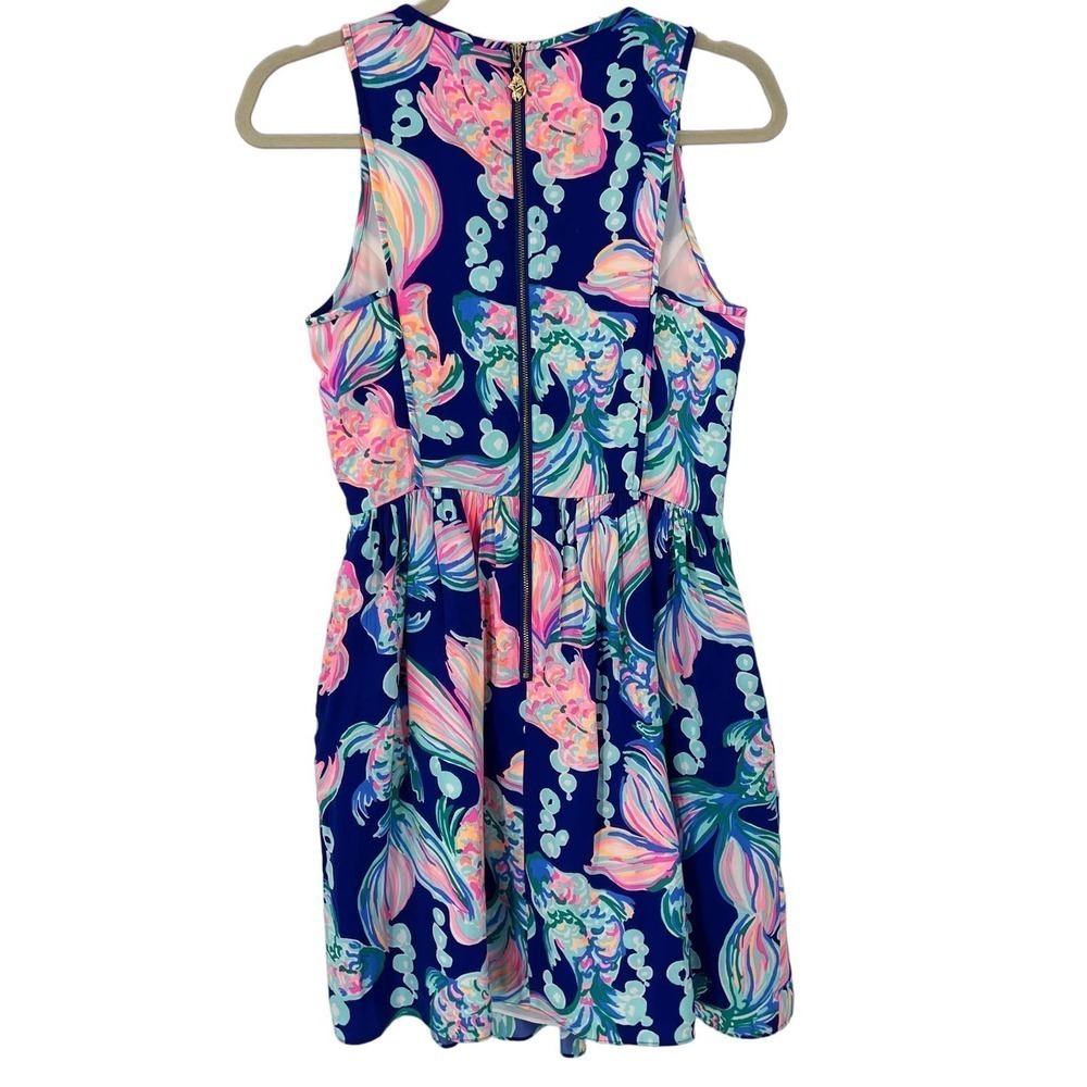 Lilly Pulitzer 2 Kassia Fit And Flare Dress True Blue Going Coastal 23240 - Picture 12 of 12